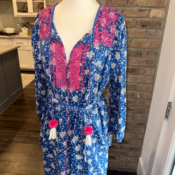 NWT J. Crew Belted Tunic Dress in Night Sky Block Print Size Large - Picture 7 of 10